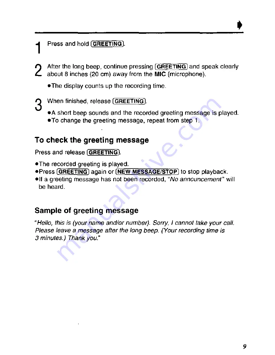 Panasonic KX-TM85B User Manual Download Page 9