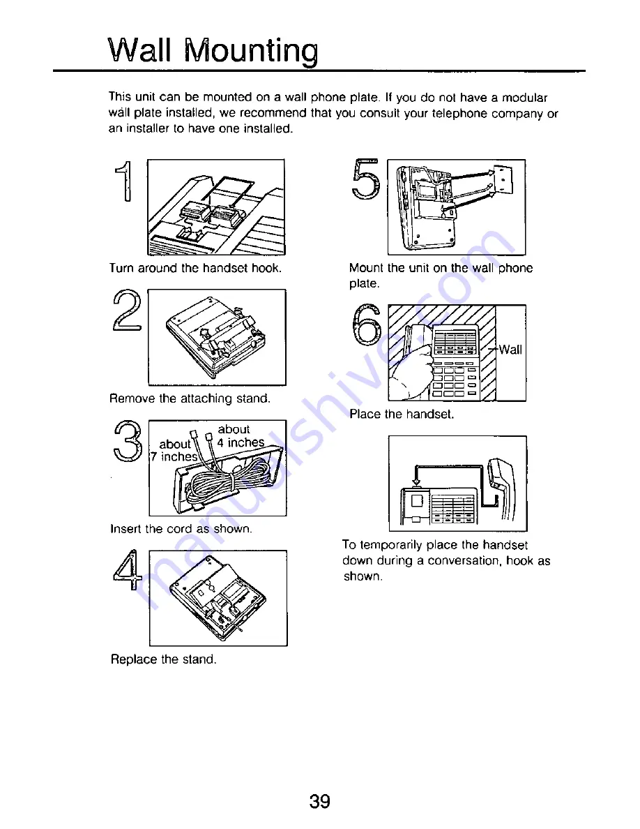 Panasonic KX-TS20W Скачать руководство пользователя страница 39