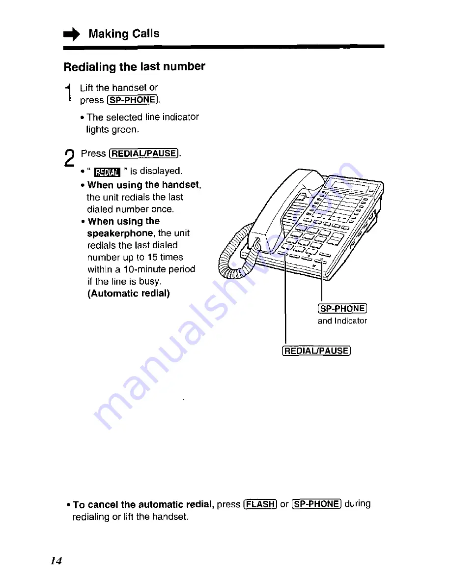 Panasonic KX-TS400-W Скачать руководство пользователя страница 14