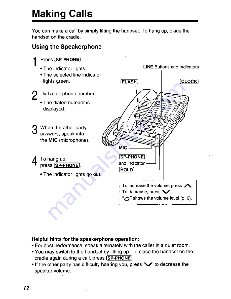 Panasonic KX-TS401W - Speakerphone Скачать руководство пользователя страница 12