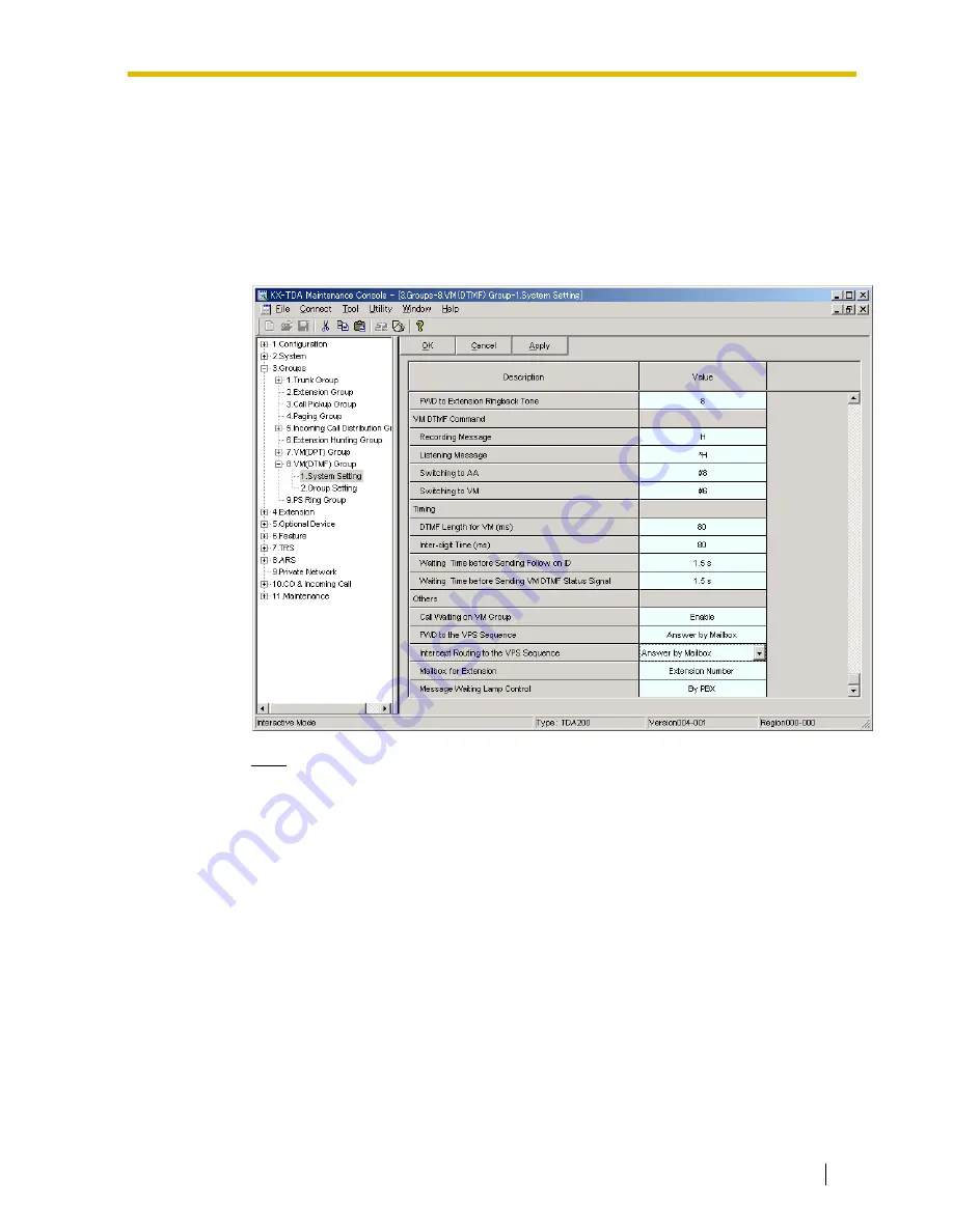 Panasonic KX-TVS125 Installation Manual Download Page 99