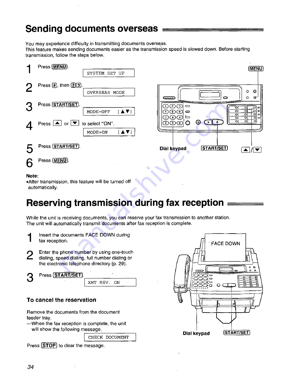 Panasonic KXF1050 - FAX Operating Instructions Manual Download Page 34