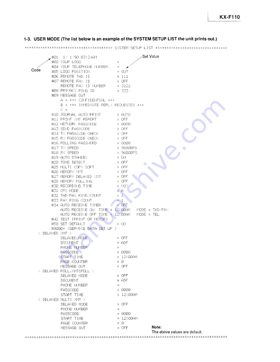 Panasonic KXF110 - CONSUMER FACSIMILE Скачать руководство пользователя страница 6