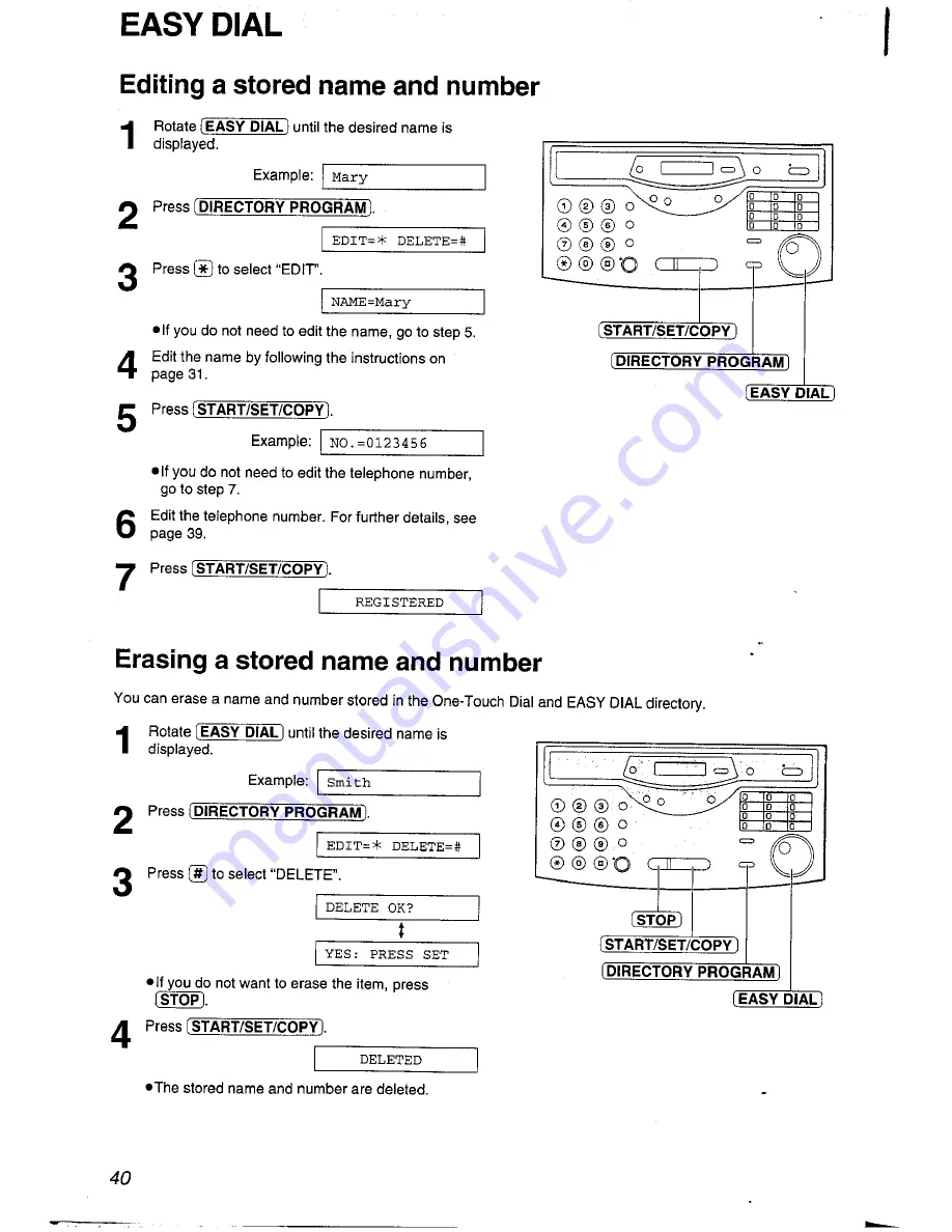 Panasonic KXFLM600AL Operating Instructions Manual Download Page 40