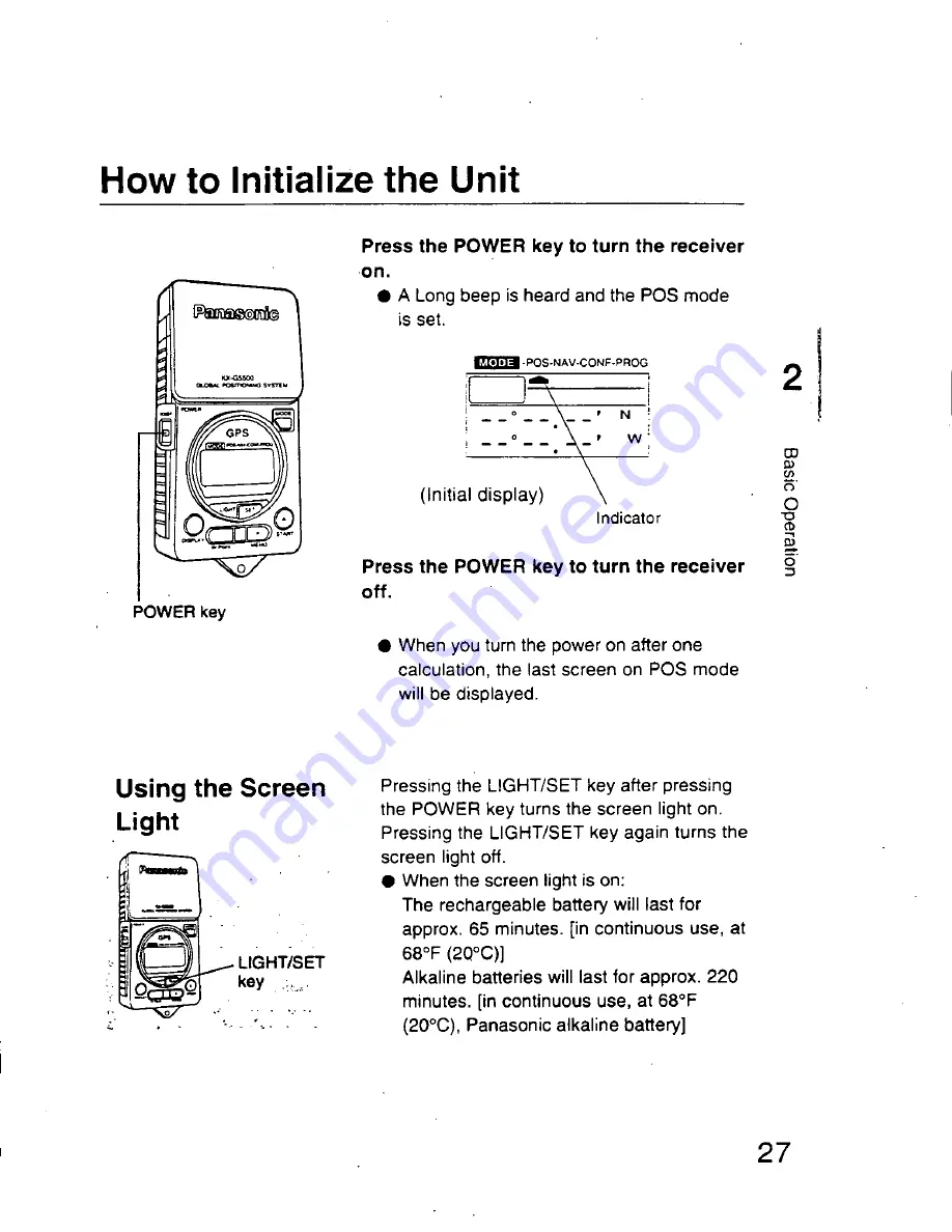 Panasonic KXG5500 - GPS RECEIVER Operating Instructions Manual Download Page 26