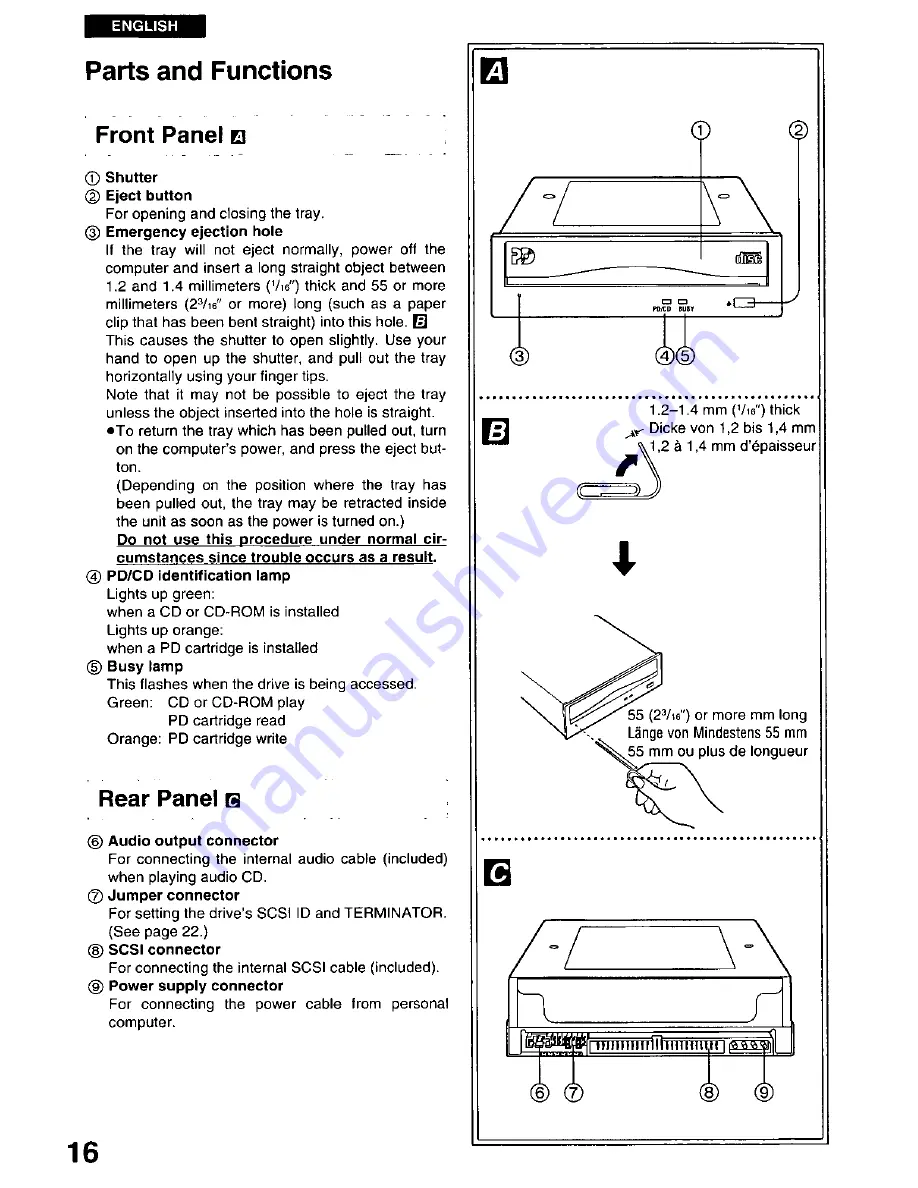 Panasonic LF-1007AD Operating Instructions Manual Download Page 16