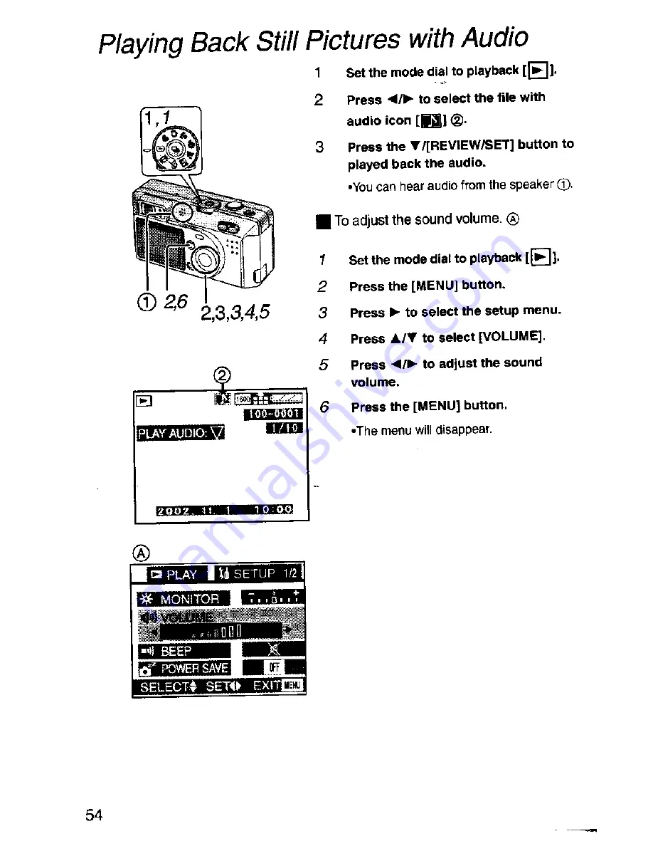 Panasonic Lumix DMC-F1A Operating Instructions Manual Download Page 54