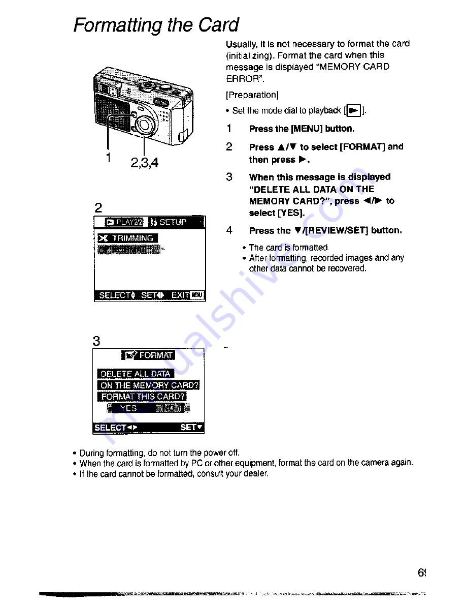 Panasonic Lumix DMC-F1A Operating Instructions Manual Download Page 69