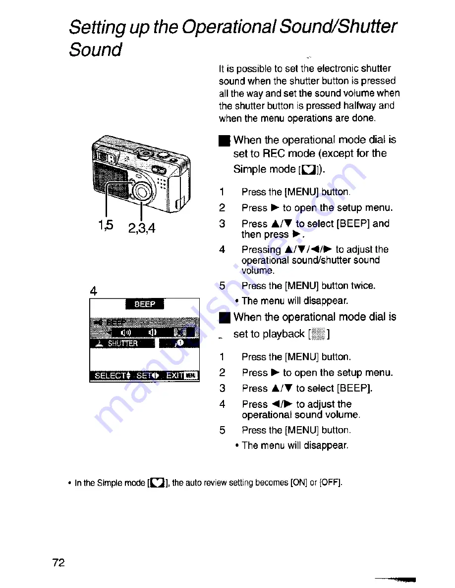 Panasonic Lumix DMC-F1A Operating Instructions Manual Download Page 72