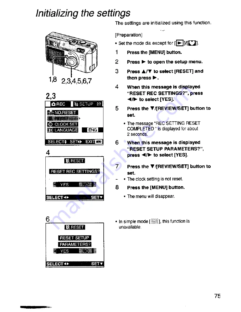 Panasonic Lumix DMC-F1A Operating Instructions Manual Download Page 75