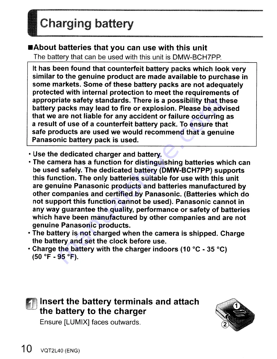 Panasonic Lumix DMC-FP3 Basic Operating Instructions Manual Download Page 10