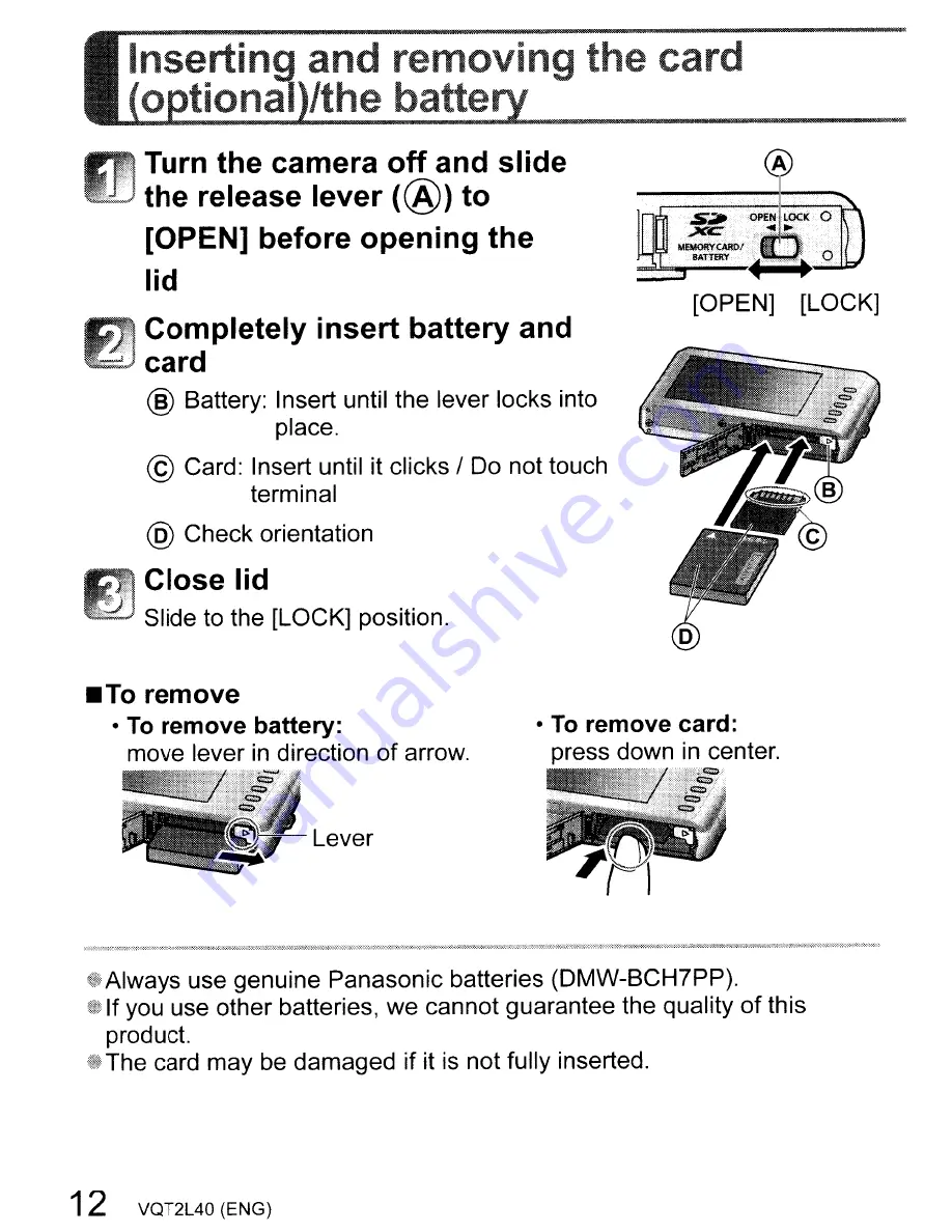 Panasonic Lumix DMC-FP3 Basic Operating Instructions Manual Download Page 12