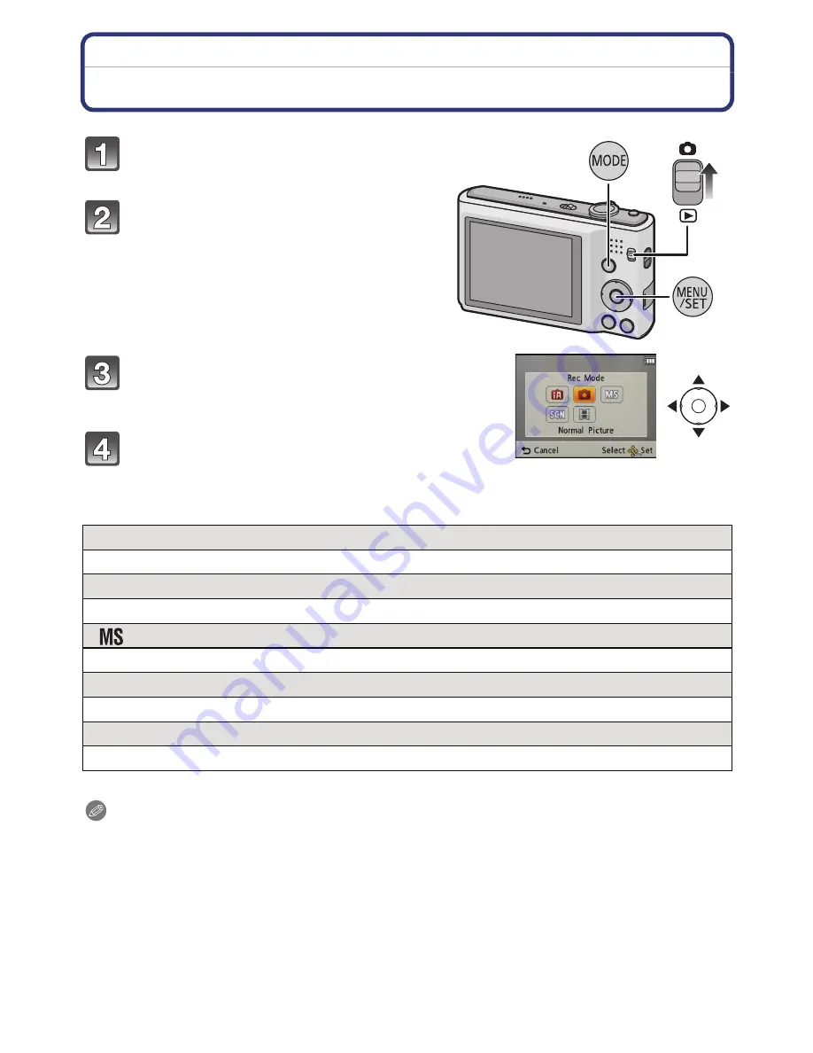 Panasonic Lumix DMC-FS14 Operating Instructions Manual Download Page 21