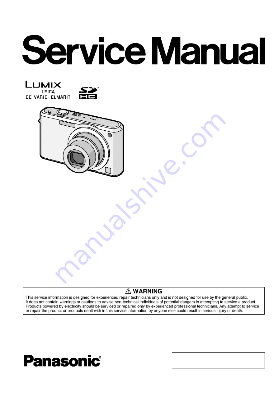 Panasonic Lumix DMC-FX100E Service Manual Download Page 1