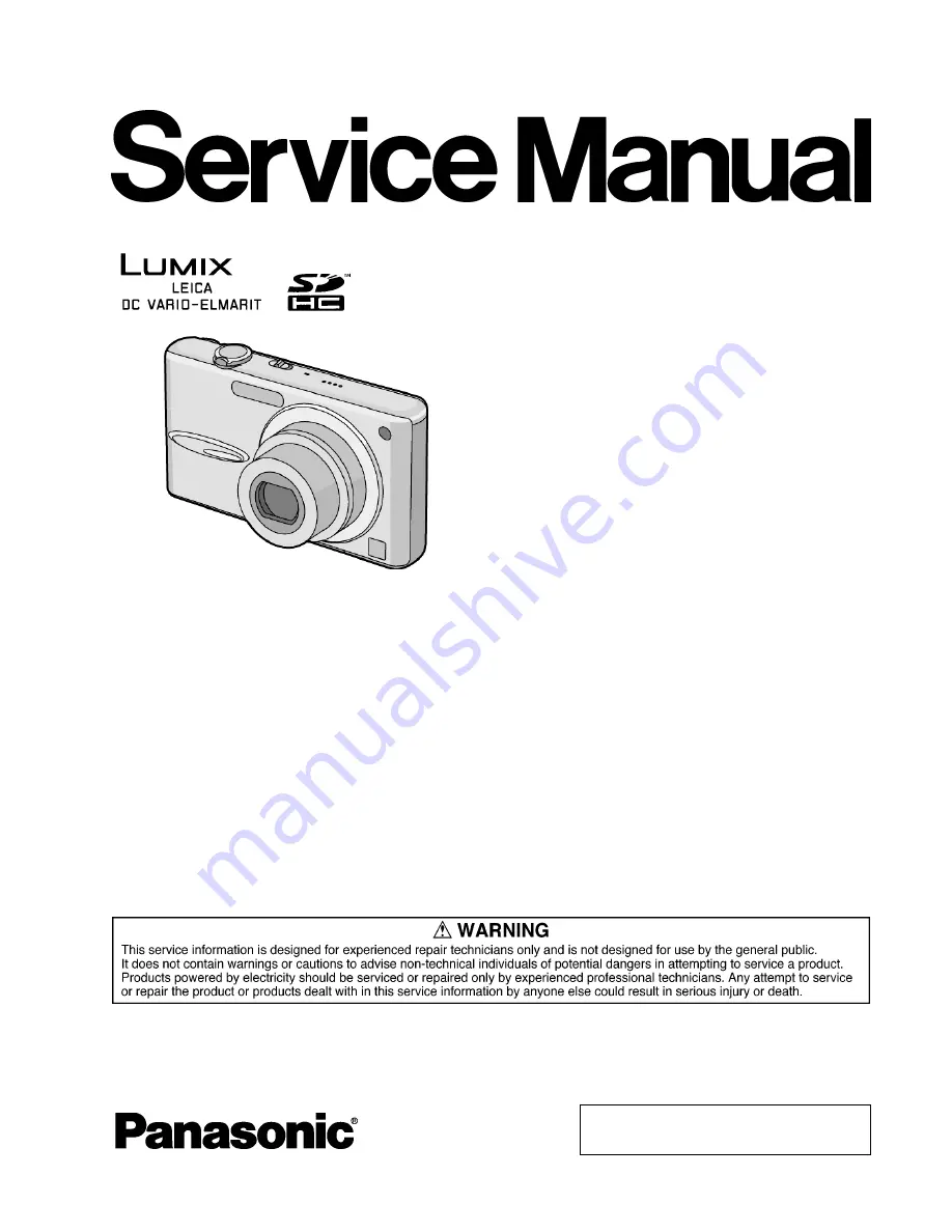 Panasonic Lumix DMC-FX30EB Service Manual Download Page 1