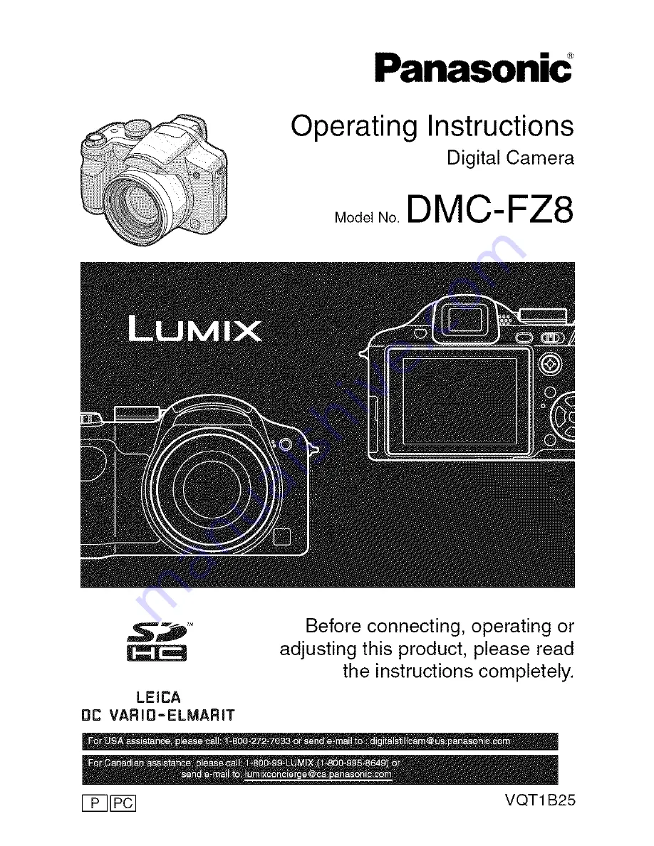 Panasonic Lumix DMC-FZ8 Operating Instructions Manual Download Page 1