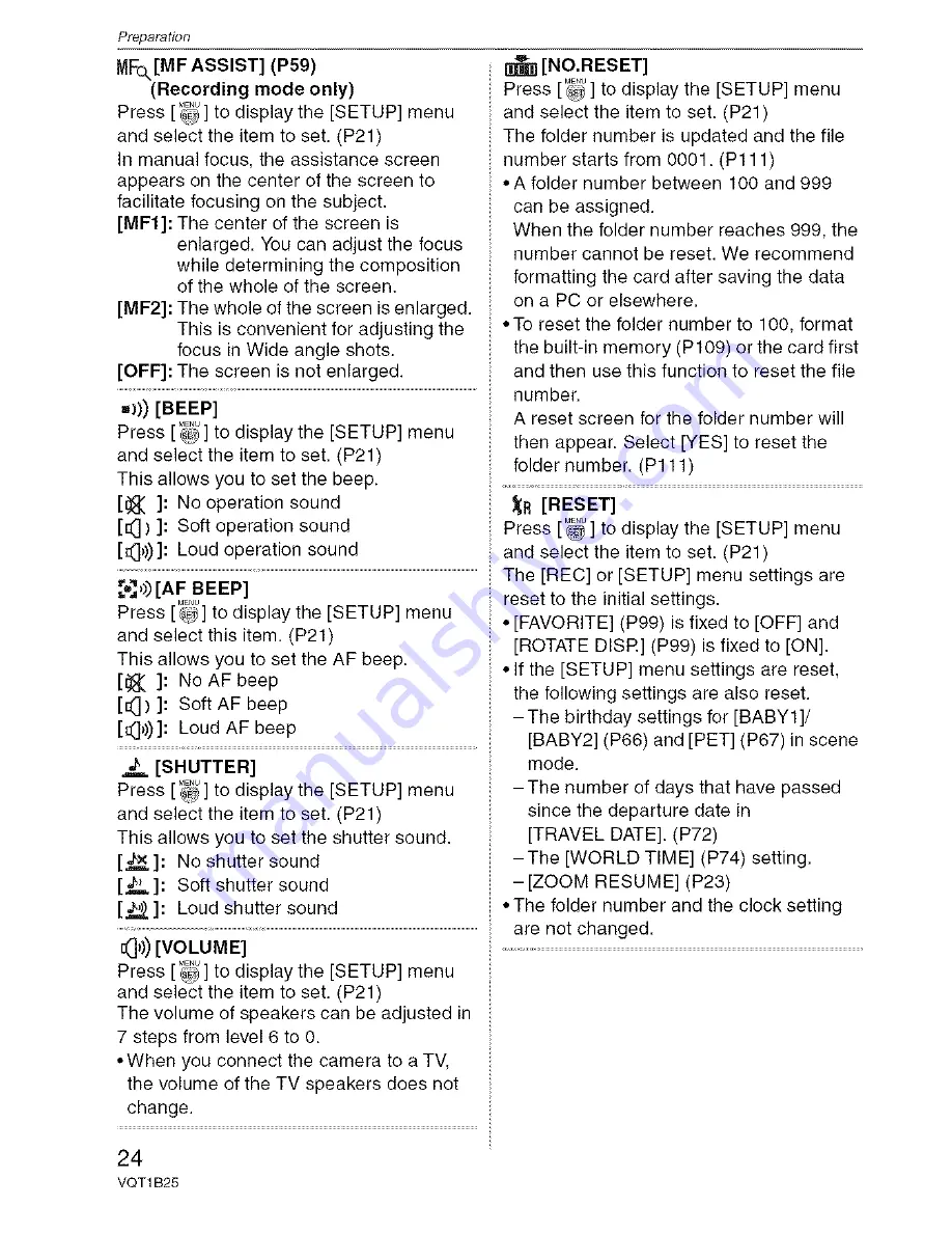 Panasonic Lumix DMC-FZ8 Operating Instructions Manual Download Page 24