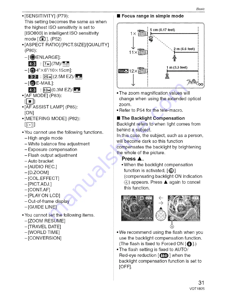 Panasonic Lumix DMC-FZ8 Operating Instructions Manual Download Page 31