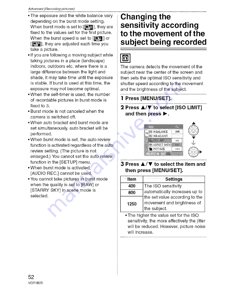 Panasonic Lumix DMC-FZ8 Operating Instructions Manual Download Page 52