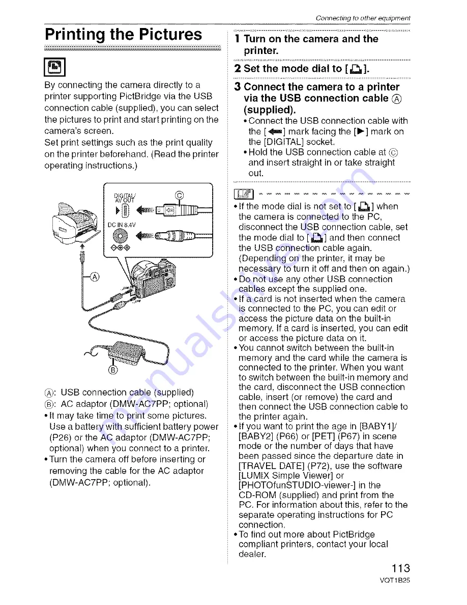 Panasonic Lumix DMC-FZ8 Operating Instructions Manual Download Page 113