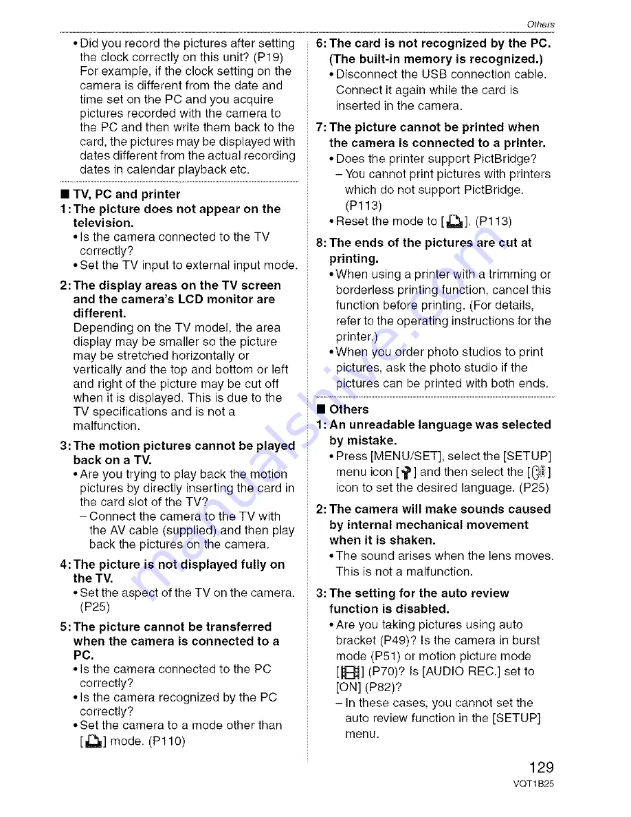 Panasonic Lumix DMC-FZ8 Operating Instructions Manual Download Page 129