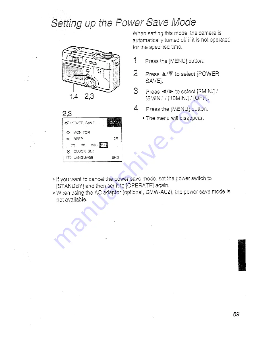 Panasonic Lumix DMC-LC20EN Operating Instructions Manual Download Page 59