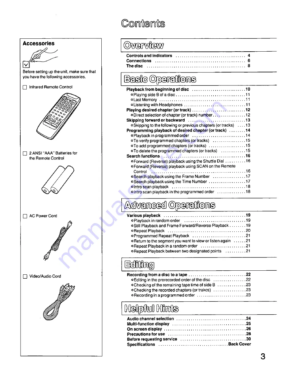 Panasonic LX-H680CA Operating Instructions Manual Download Page 3