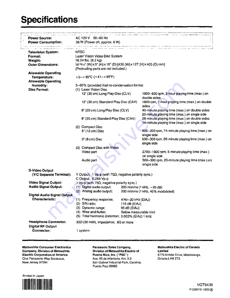 Panasonic LX-H680CA Operating Instructions Manual Download Page 32