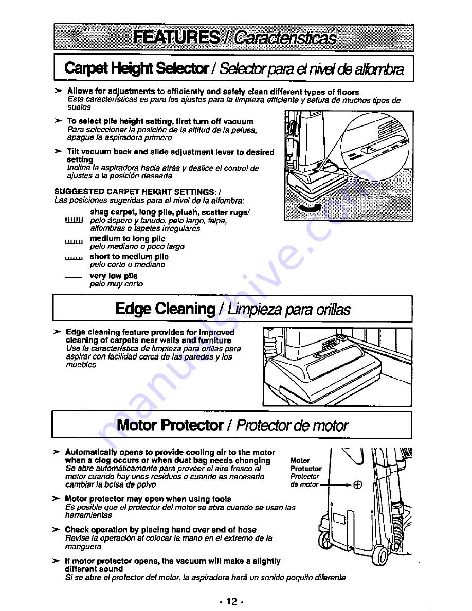 Panasonic MCV215 - COMMERCIAL VACUUM Скачать руководство пользователя страница 12