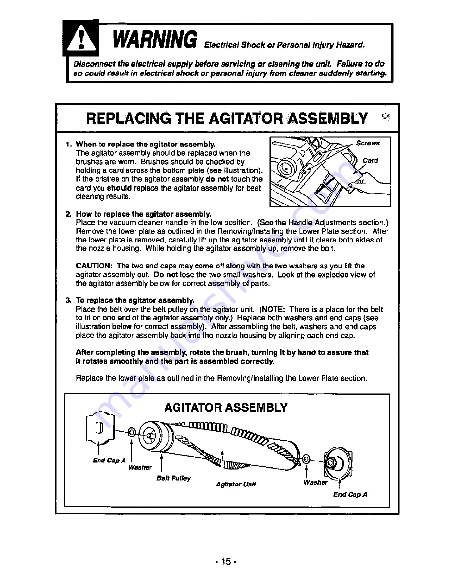 Panasonic MCV5320 - UPRIGHT VACUUM-QKDR Operating Instructions Manual Download Page 15