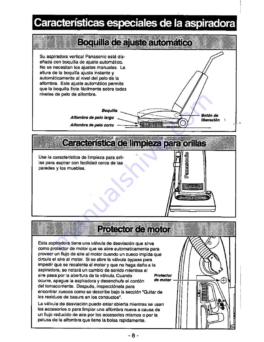 Panasonic MCV6980 - UPRIGHT VACUUM-QKDR Operating Instructions Manual Download Page 28