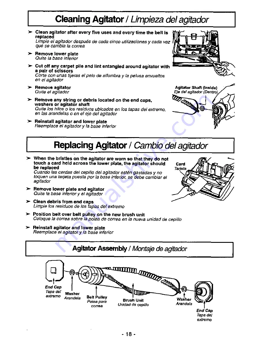 Panasonic MCV7311 - UPRIGHT VACUUMM Operating Instructions Manual Download Page 18