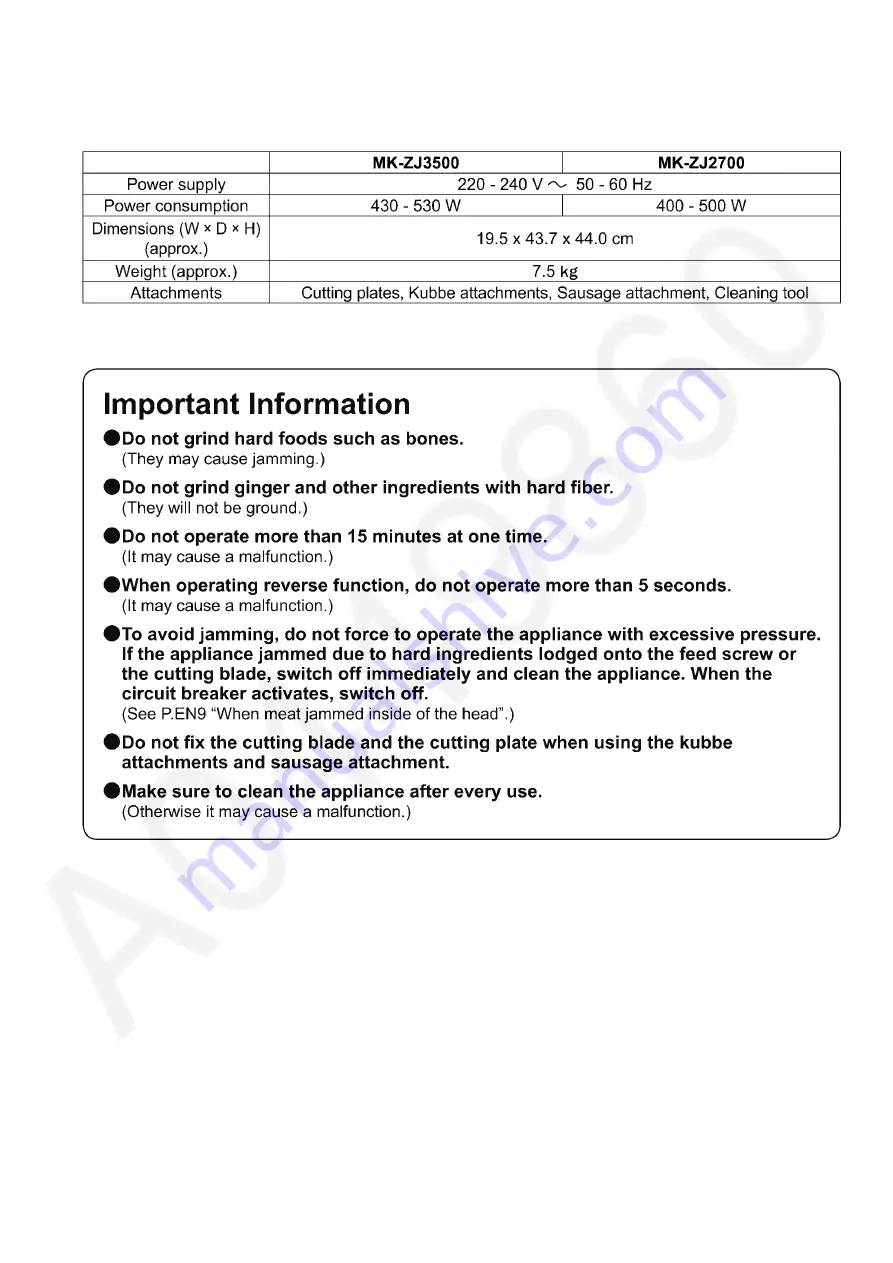 Panasonic MK-ZJ2700KTN Service Manual Download Page 3