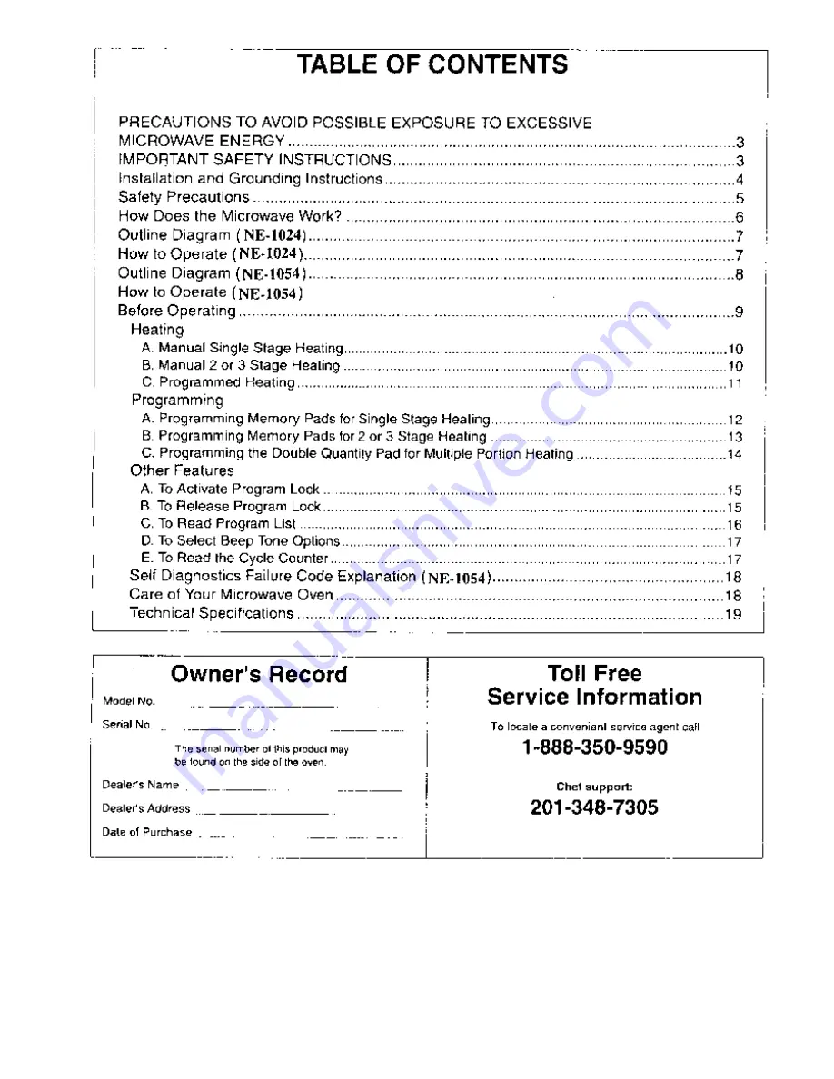 Panasonic NB-1024 Operating Instructions Manual Download Page 2