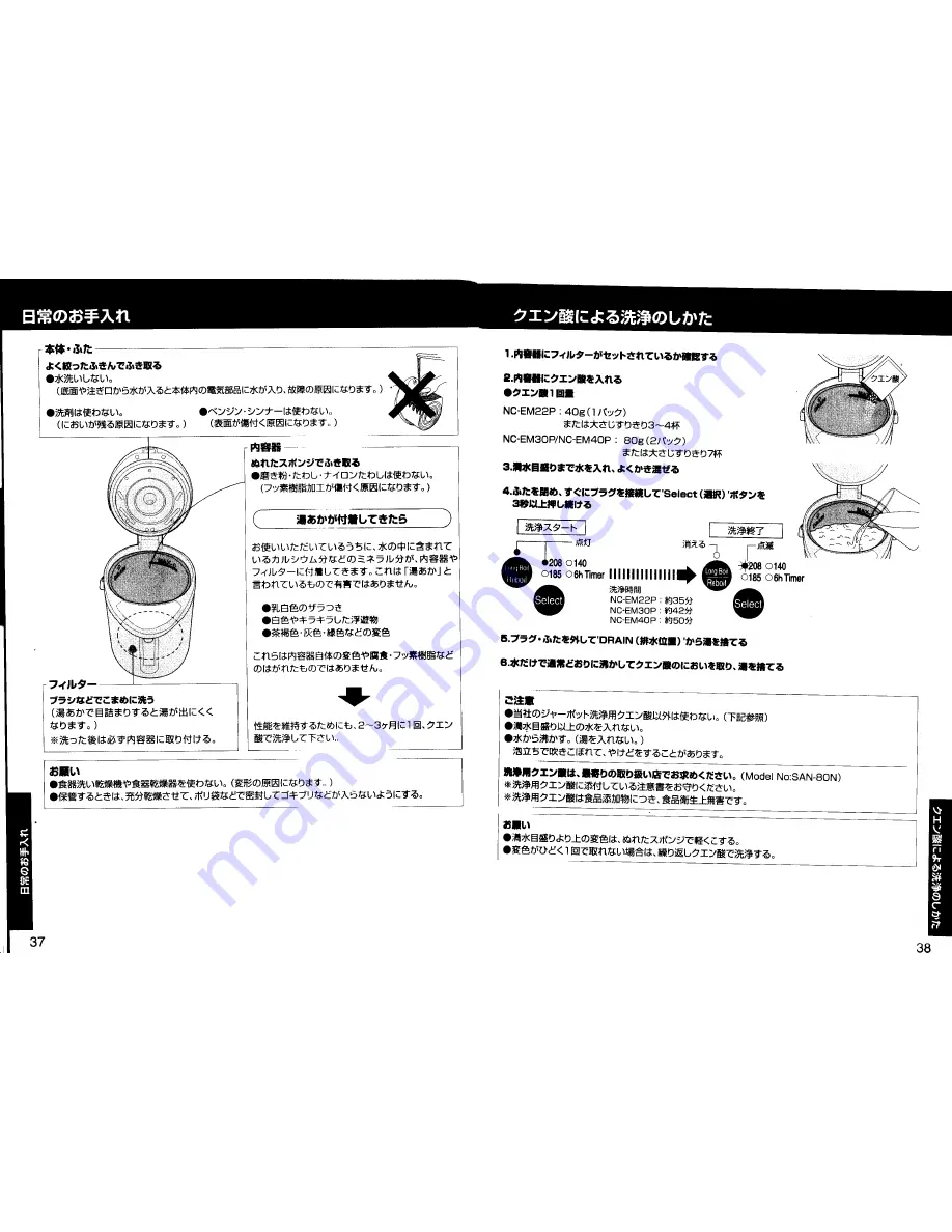 Panasonic NC-EM22P Operating Instructions Manual Download Page 20