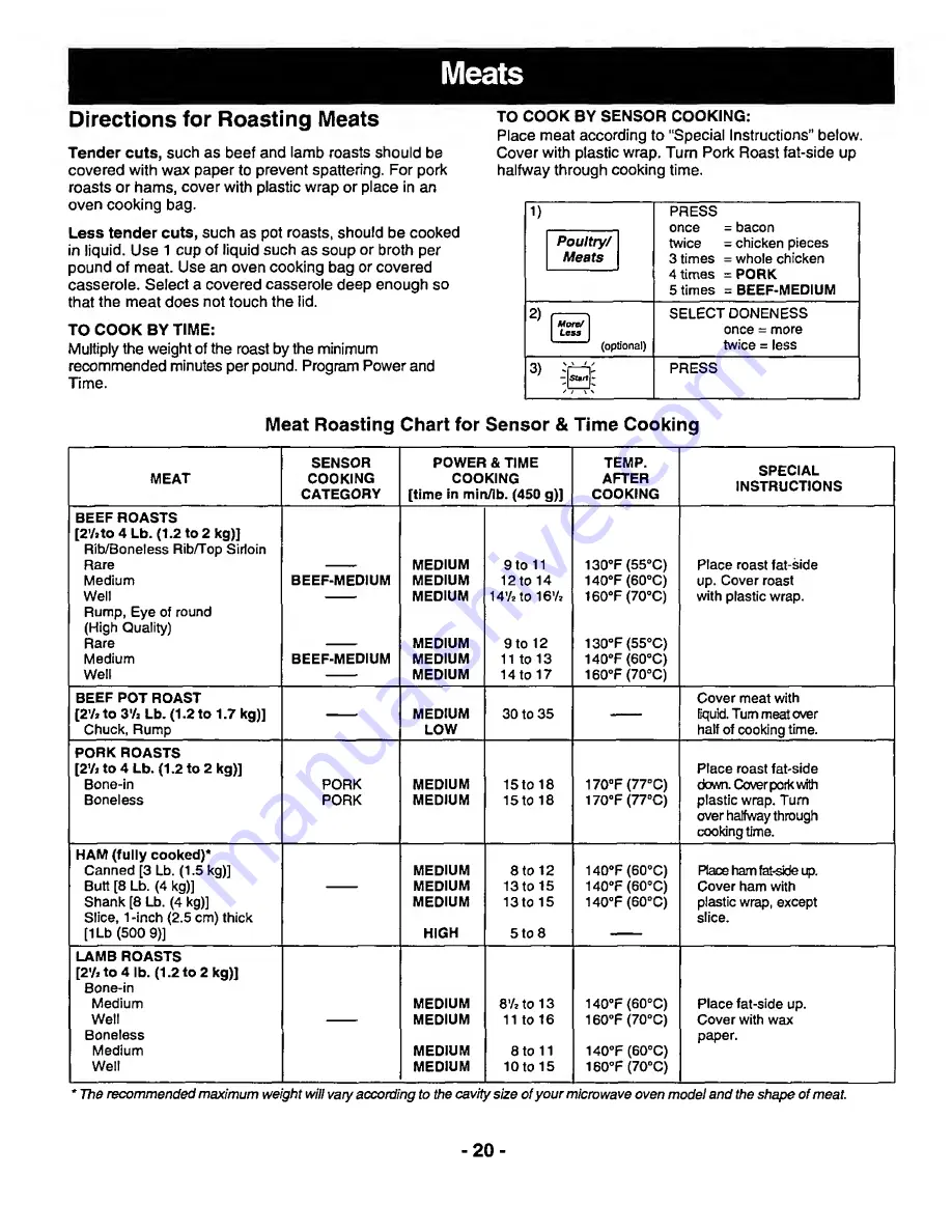 Panasonic NN-3697 Operating Instructions Manual Download Page 22