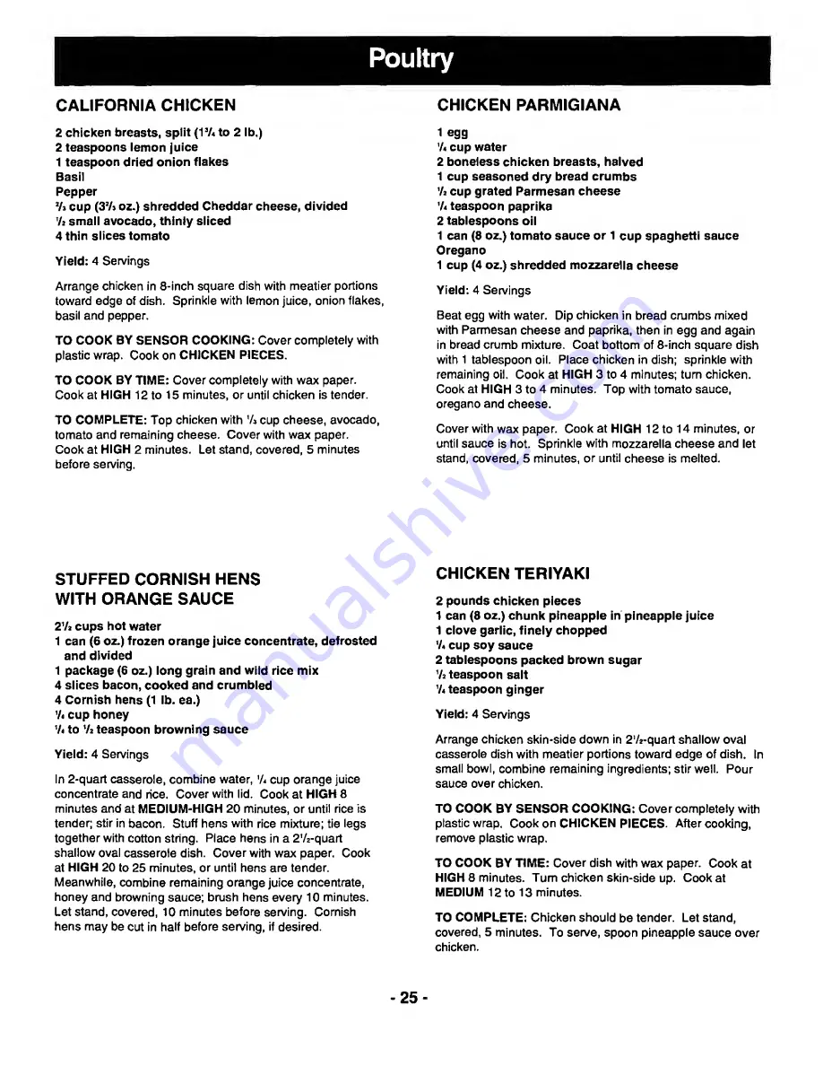 Panasonic NN-3697 Operating Instructions Manual Download Page 27