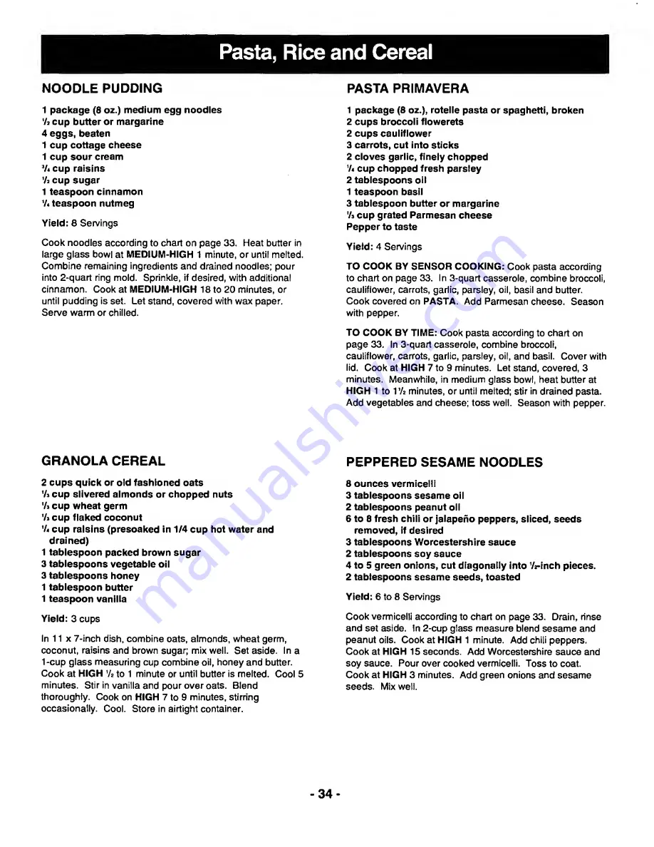 Panasonic NN-3697 Operating Instructions Manual Download Page 36