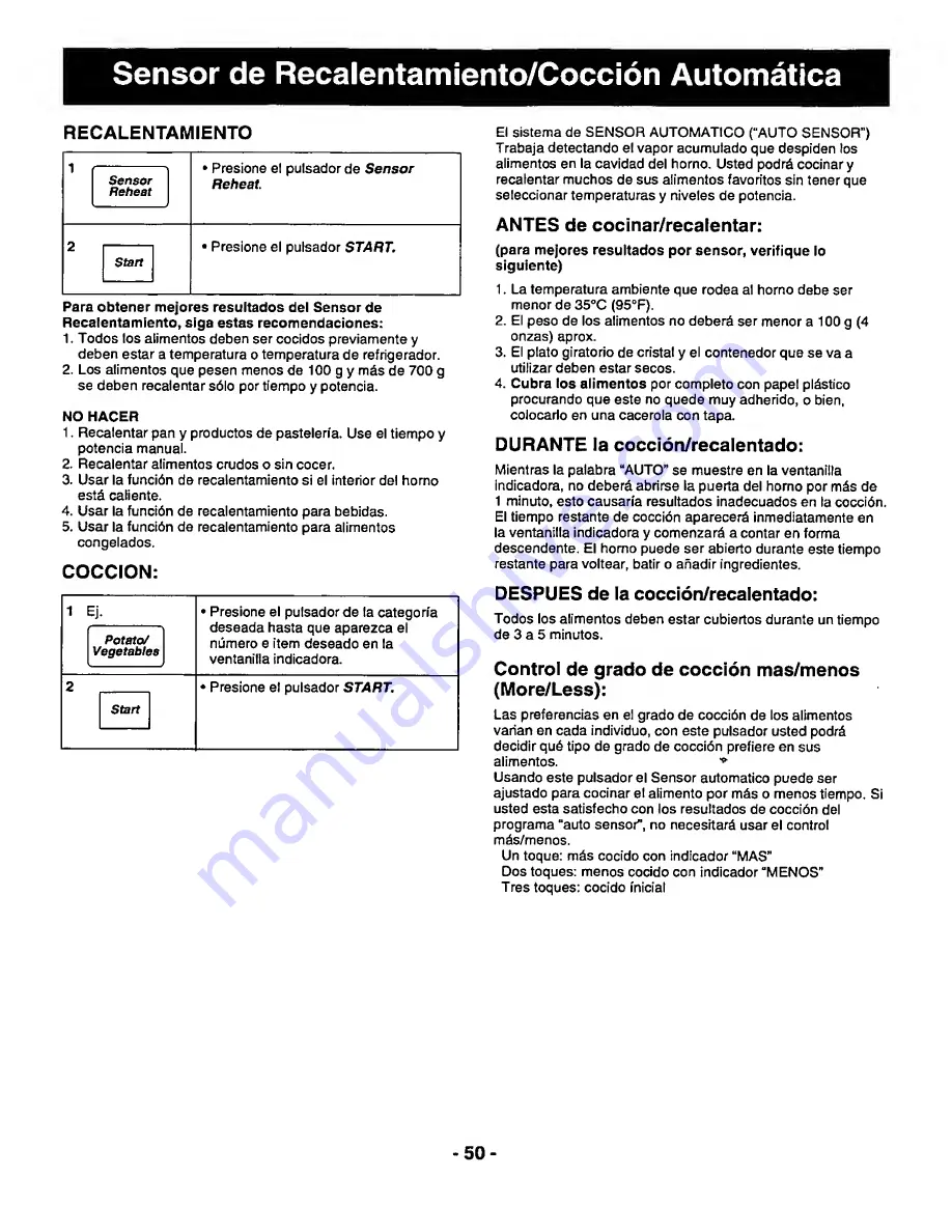 Panasonic NN-3697 Operating Instructions Manual Download Page 52