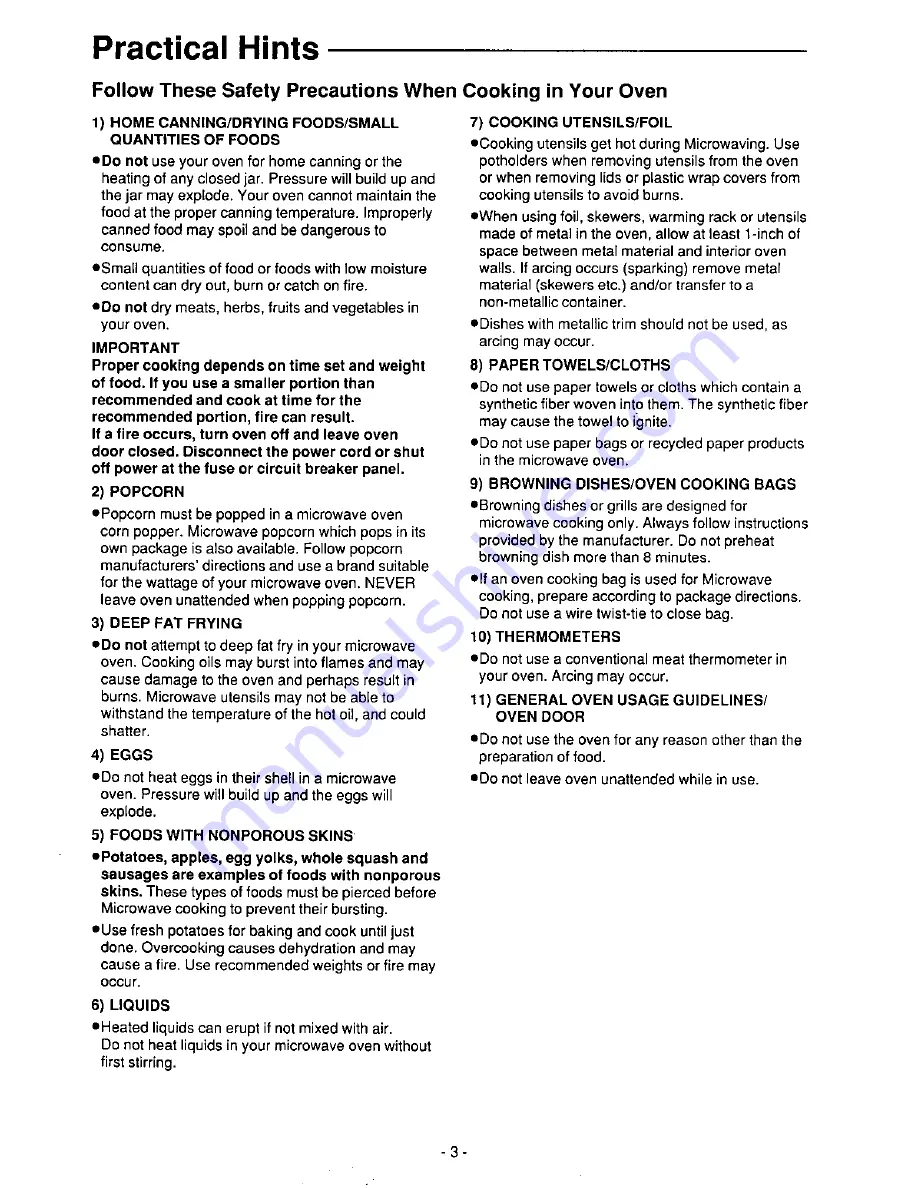 Panasonic NN-6382 Operating Instructions Manual Download Page 5