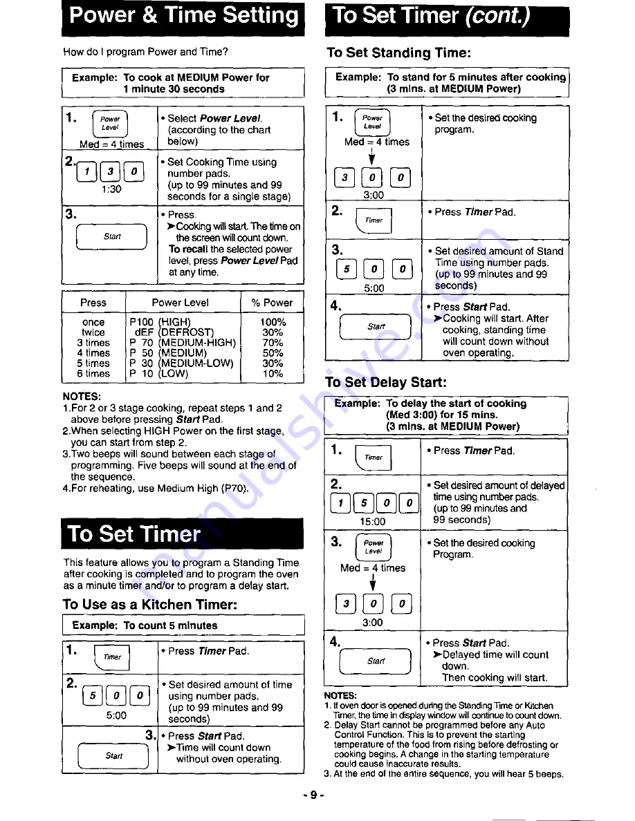 Panasonic NN-L527 Operating Instructions Manual Download Page 11