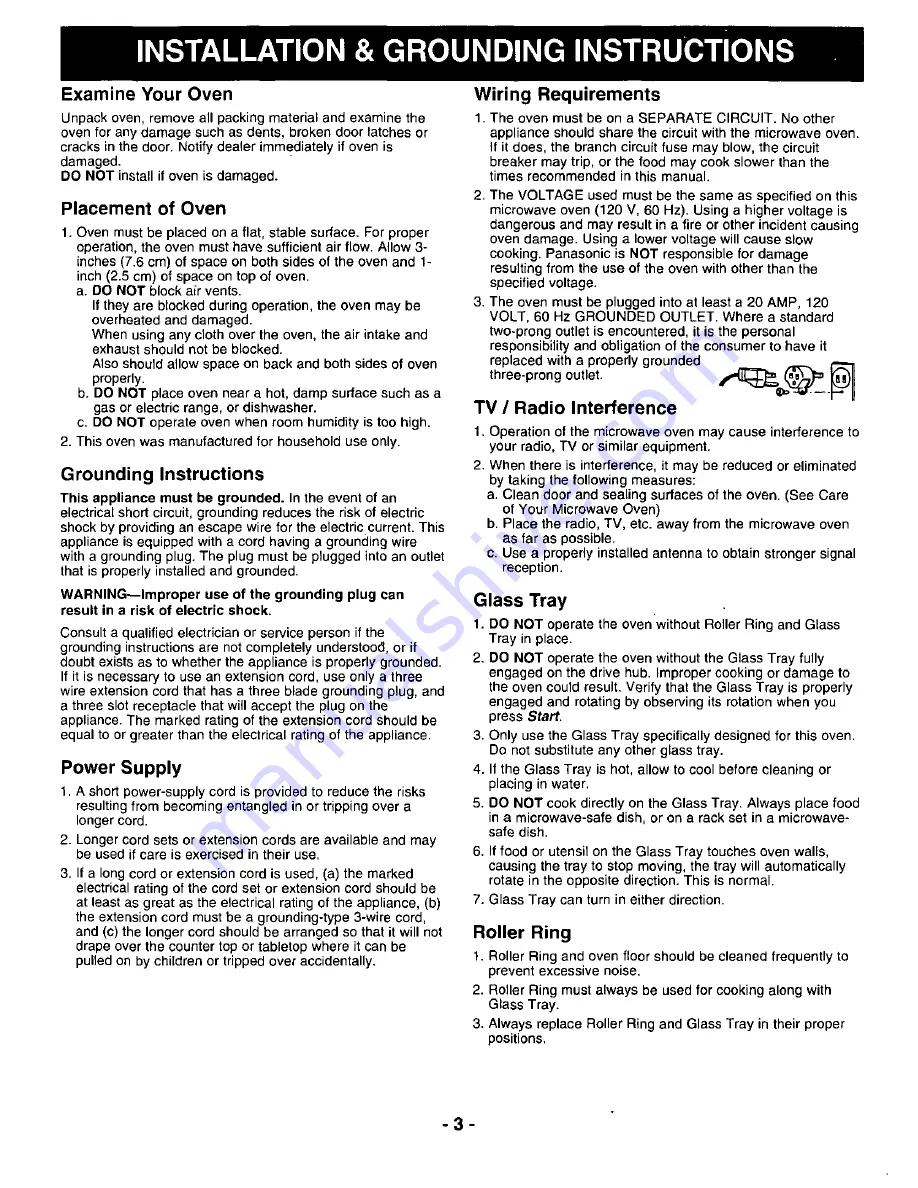 Panasonic NN-L731 Operating Instructions Manual Download Page 5