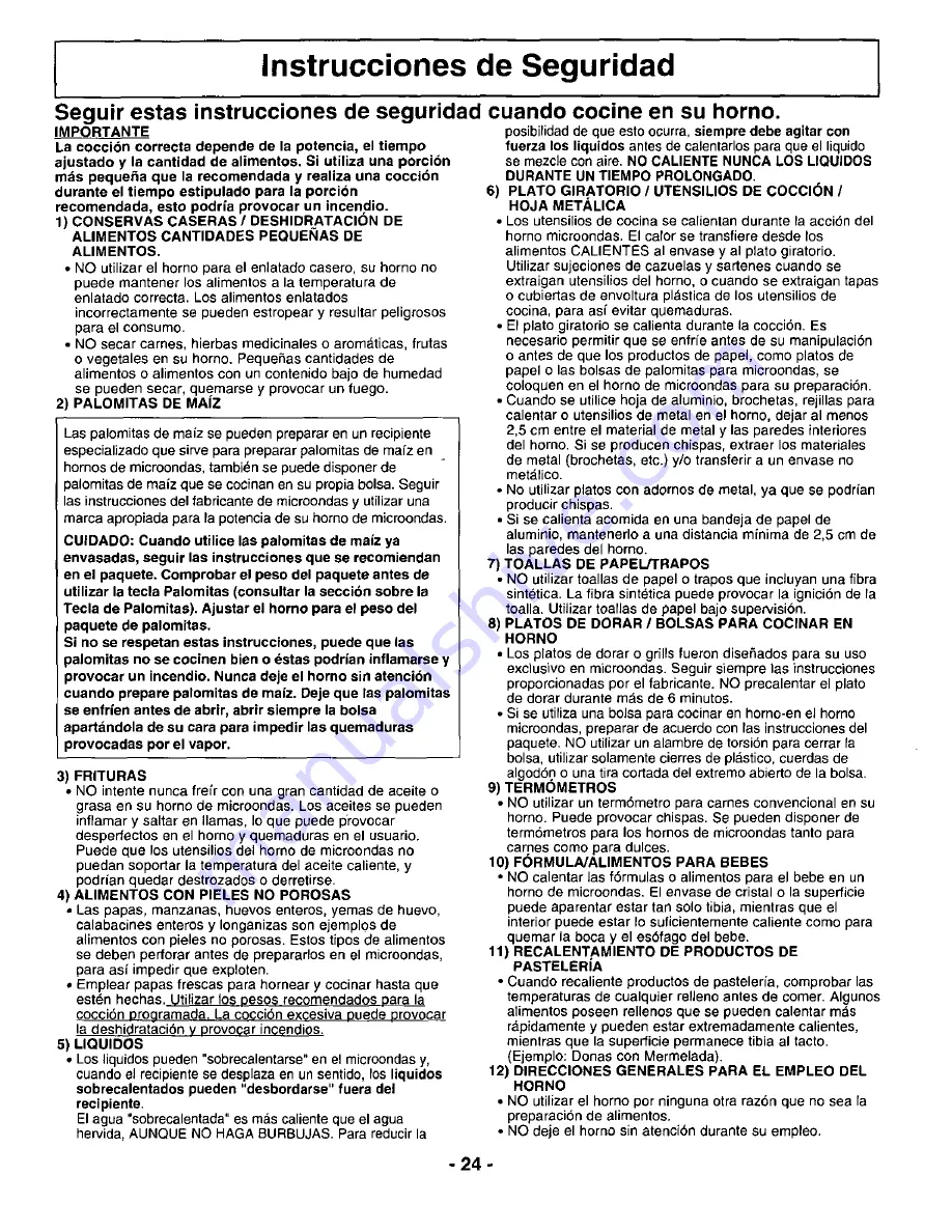 Panasonic NN-L731 Operating Instructions Manual Download Page 26