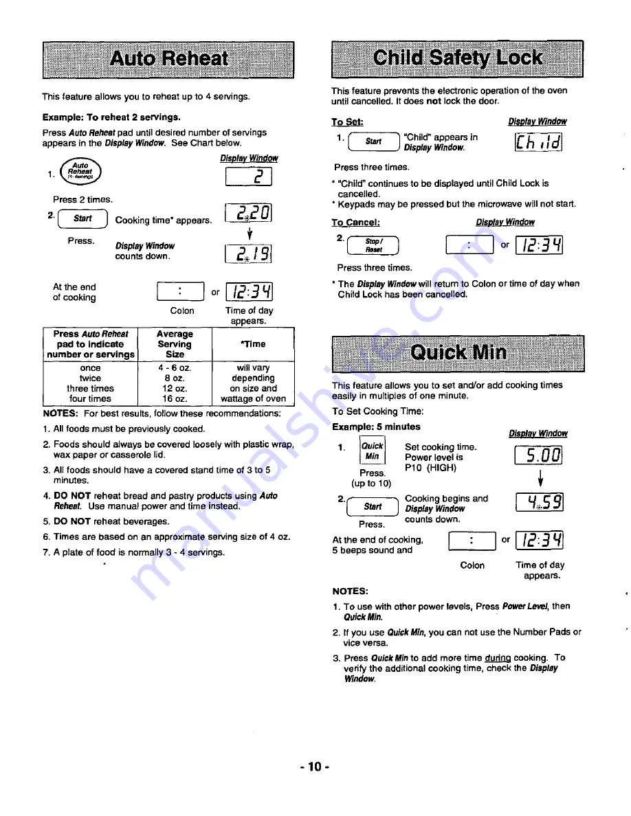 Panasonic NN-L930 Operating Instructions Manual Download Page 12