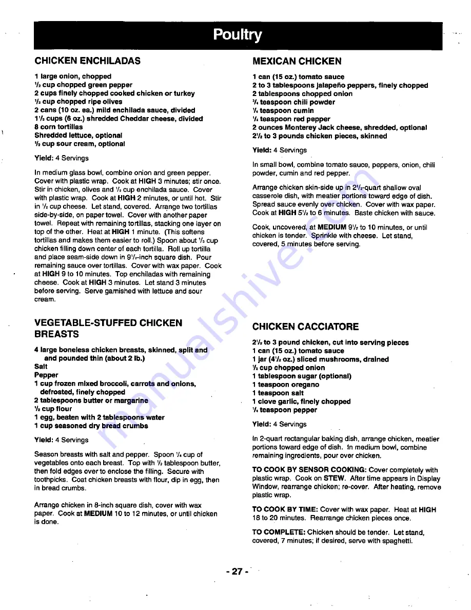 Panasonic NN-R687 Operating Instruction And Cook Book Download Page 29