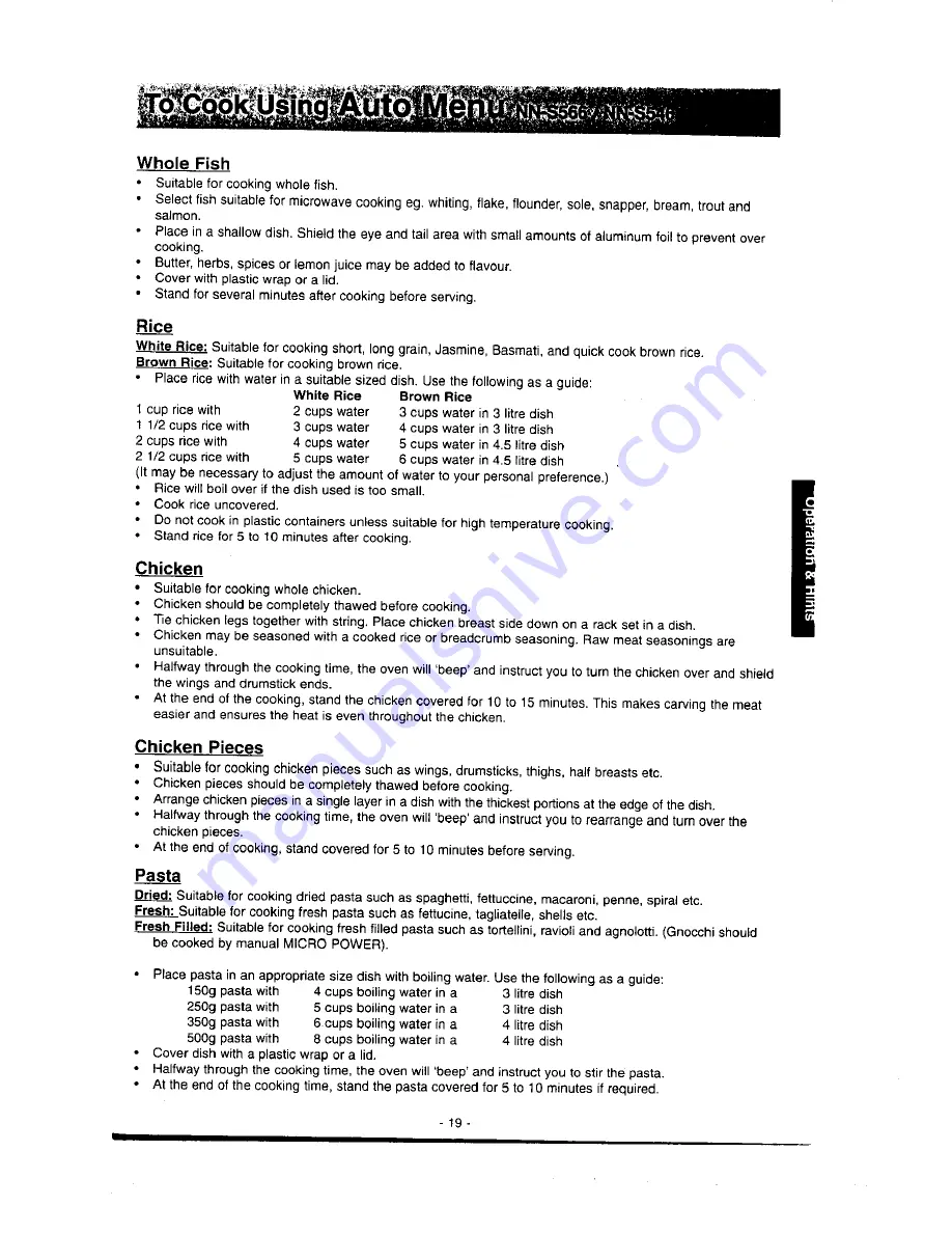 Panasonic NN-S546 Operation Manual & Cookbook Download Page 21