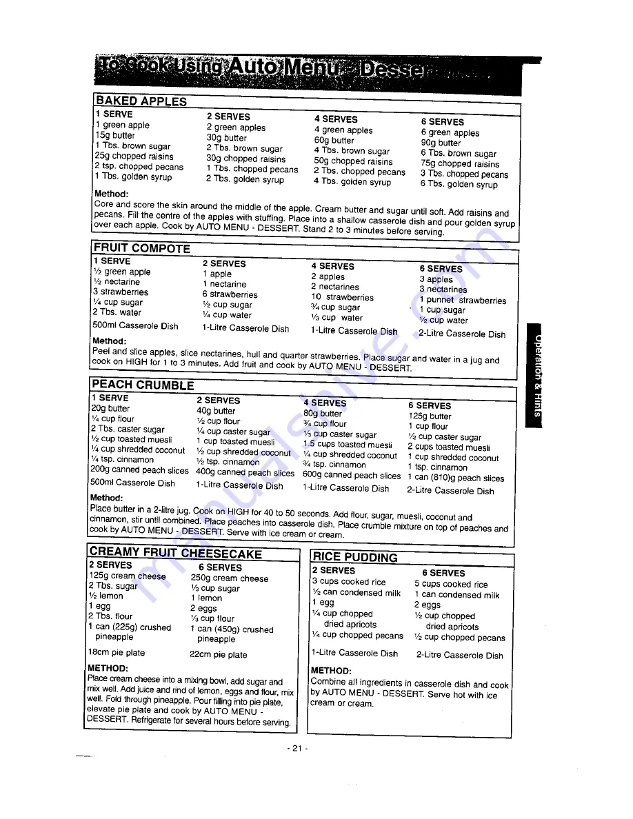 Panasonic NN-S546 Operation Manual & Cookbook Download Page 23