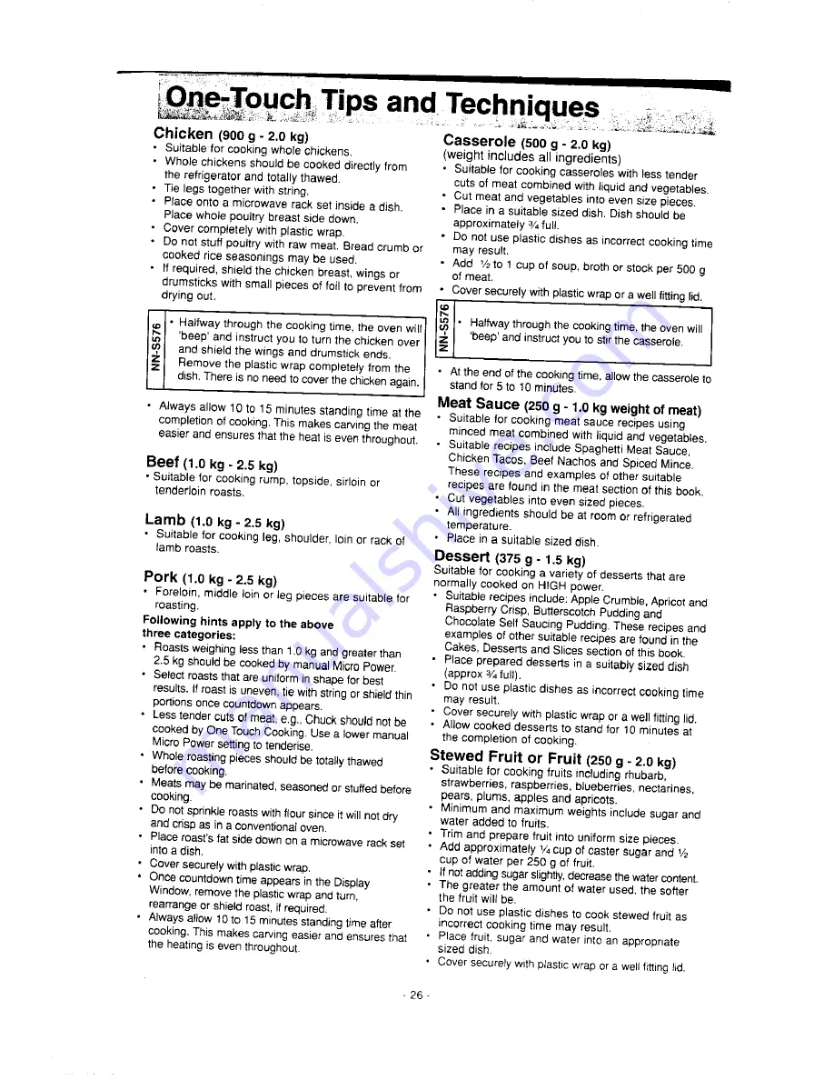 Panasonic NN-S546 Operation Manual & Cookbook Download Page 28