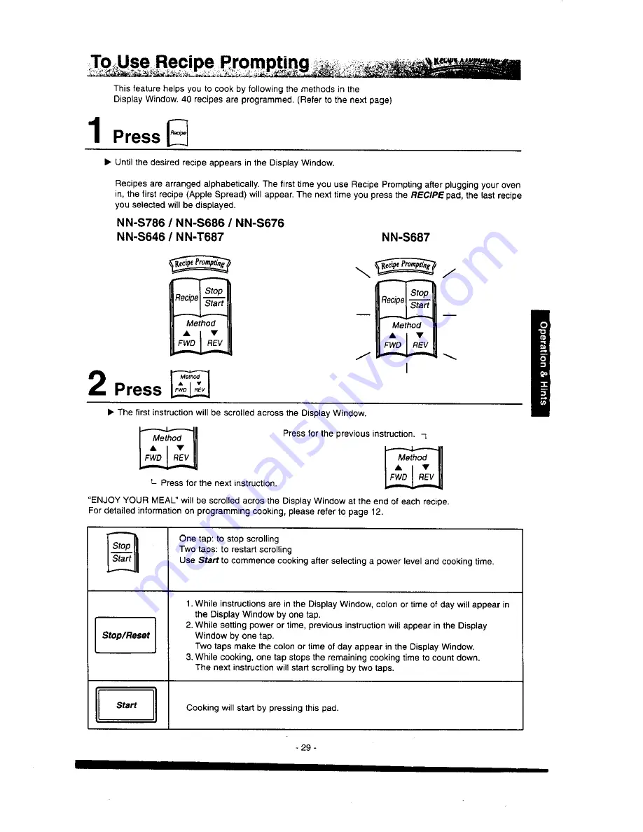 Panasonic NN-S546 Operation Manual & Cookbook Download Page 31