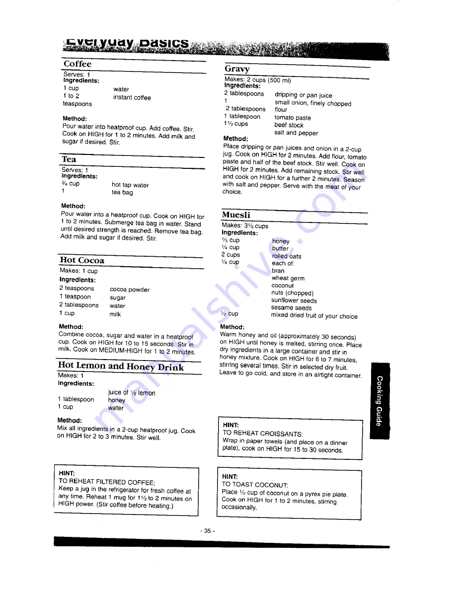 Panasonic NN-S546 Operation Manual & Cookbook Download Page 37